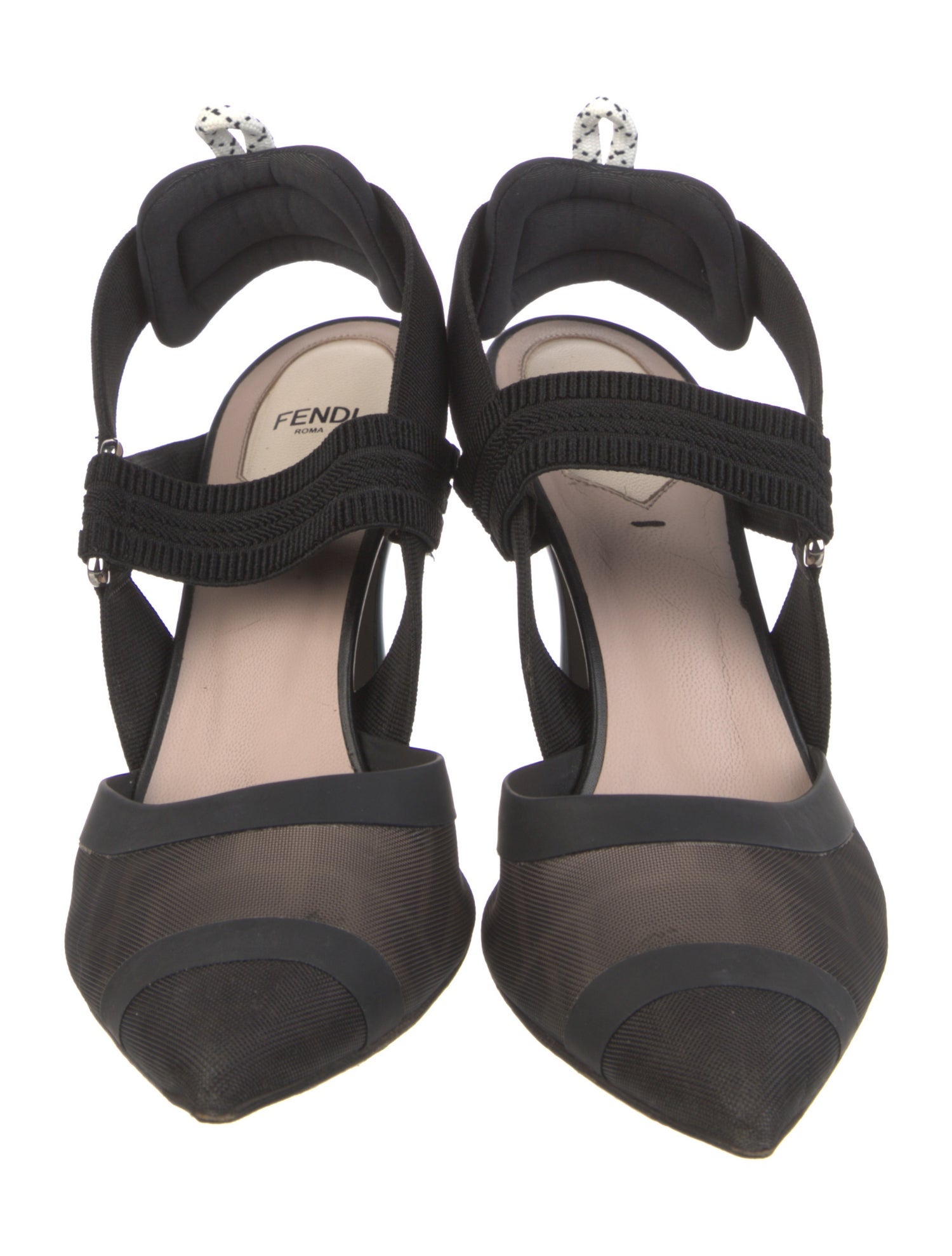 Fendi Zucca FF Logo Mesh Slingback Pumps